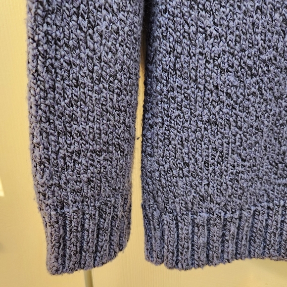 Karen Scott Women's Petite S Purple/Blue Heathered Sweater 4 Buttons Wide Collar - Picture 7 of 9